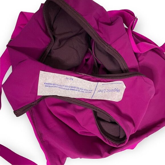 Athleta Pink Striped Coastline One Piece Swimsuit Medium Coverage - Picture 10 of 12